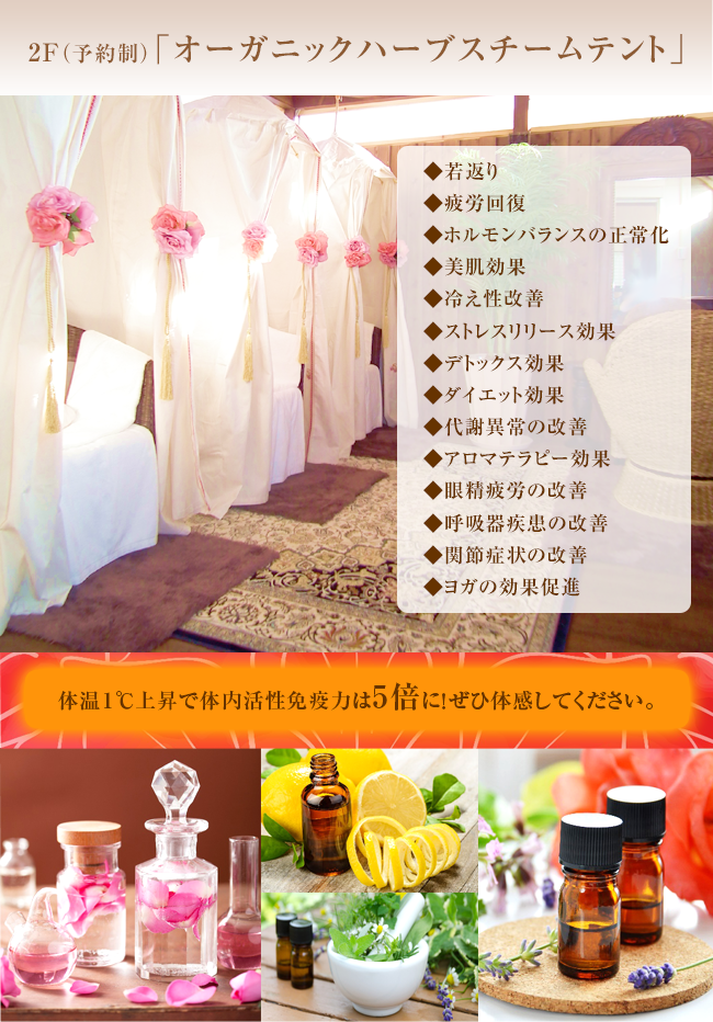 オーガニックハーブスチームテント